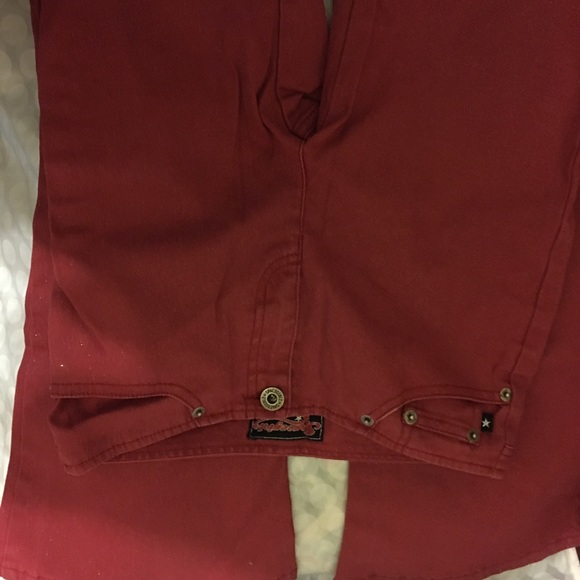 Stretch Red slim fit glitter straight leg pants - Picture 4 of 6